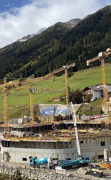 Bild der Baustelle der Silvretta Therme in Ischgl