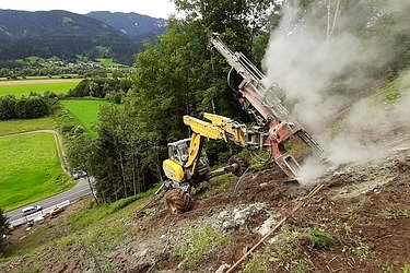 Foto von einer Schutzmaßnahme in der Felstechnik