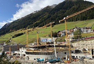 Bild der Baustelle der Silvretta Therme in Ischgl