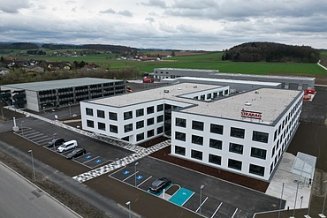 Luftaufnahme des neuen STRABAG Standorts in St. Pölten