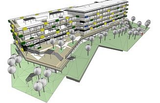 Bild des Architekturmodells vom Bildungscampus Landgutgasse