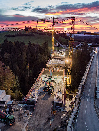 Bild von Arbeiten an der Echelsbacher Brücke