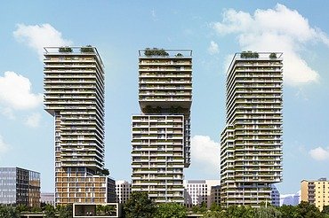 Foto von dem Gebäudekomplex Triiiple in Wien