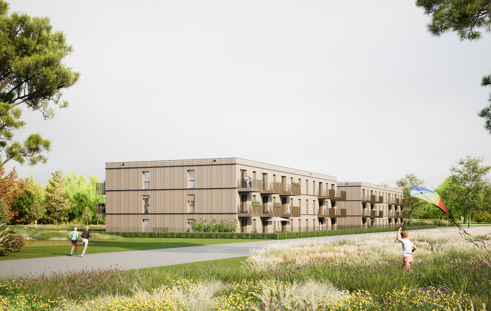 Visualisierung von TETRIQX² – Wohngebäude mit 3 Geschossen