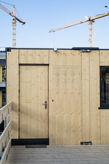 Foto von Außenansicht Holzcontainer Holz
